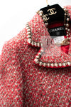 CHANEL 01A Red CC BUttons Wool Silk Tweed Wool Jacket 34 シャネル レッド ココボタン ウール シルク ツイード ジャケット 即発