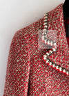 CHANEL 01A Red CC BUttons Wool Silk Tweed Wool Jacket 34 シャネル レッド ココボタン ウール シルク ツイード ジャケット 即発