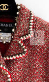 CHANEL 01A Red CC BUttons Wool Silk Tweed Wool Jacket 34 シャネル レッド ココボタン ウール シルク ツイード ジャケット 即発