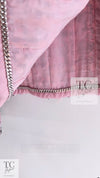 CHANEL 22PS Pink Multicolor Braid Trimming Collarless Jacket 38 シャネル ピンク マルチカラー ブレイドトリミング ノーカラー ジャケット 即発