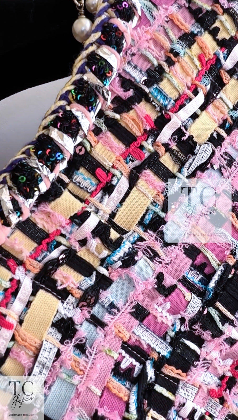 シャネル ジャケット CHANEL ピンク マルチカラー ブレイド シャネル ジャケット CHANEL ピンク マルチカラー ブレイド