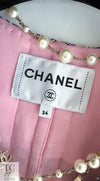 CHANEL 22PS Pink Multicolor Braid Trimming Collarless Jacket 38 シャネル ピンク マルチカラー ブレイドトリミング ノーカラー ジャケット 即発