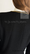 CHANEL 95A Vintage Black Gold Chain Trim Tweed Jacket 38 シャネル ヴィンテージ ブラック ゴールドチェーン トリミング ツイード ジャケット 即発