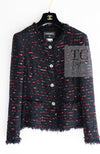 CHANEL 04S Red Black Lesage Fringe Tweed Jacket 42 シャネル レッド ブラック ルサージュ フリンジ ツイード ジャケット 即発