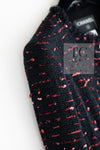 CHANEL 04S Red Black Lesage Fringe Tweed Jacket 42 シャネル レッド ブラック ルサージュ フリンジ ツイード ジャケット 即発