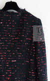 CHANEL 04S Red Black Lesage Fringe Tweed Jacket 42 シャネル レッド ブラック ルサージュ フリンジ ツイード ジャケット 即発