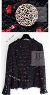 CHANEL 04S Red Black Lesage Fringe Tweed Jacket 42 シャネル レッド ブラック ルサージュ フリンジ ツイード ジャケット 即発