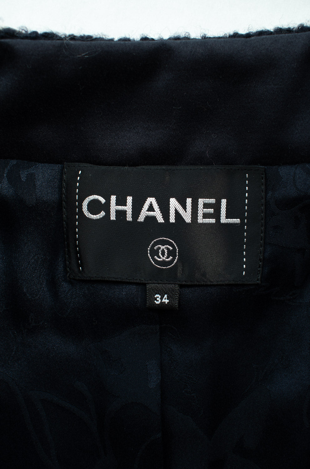 CHANEL 18PA Dark Navy Red Ivory Tricolor Braid Trim Wool Tweed Jacket Coat 34 36 | UK