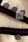 CHANEL 09PF Ivory Black Red Trim Moscow Wool Tweed Jacket 36 シャネル アイボリー ブラック レッド トリム ロマノフ ウール ツイード ジャケット 即発