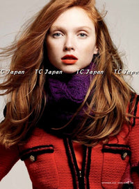 CHANEL 09PF Black Red Trim Moscow Wool Tweed Jacket 34 40 42 シャネル ブラック レッド トリム ロマノフ ウール ツイード ジャケット 即発