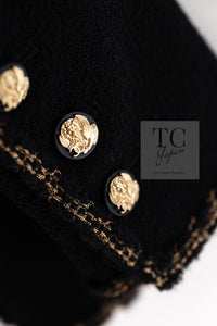 CHANEL 10C Black Gold Line Trim Wool Jacket 42 シャネル ブラック ゴールド ライン トリム ウール ジャケット 即発