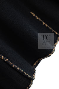 CHANEL 10C Black Gold Line Trim Wool Jacket 42 シャネル ブラック ゴールド ライン トリム ウール ジャケット 即発