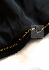 CHANEL 10C Black Gold Line Trim Wool Jacket 42 シャネル ブラック ゴールド ライン トリム ウール ジャケット 即発