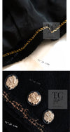 CHANEL 10C Black Gold Line Trim Wool Jacket 42 シャネル ブラック ゴールド ライン トリム ウール ジャケット 即発