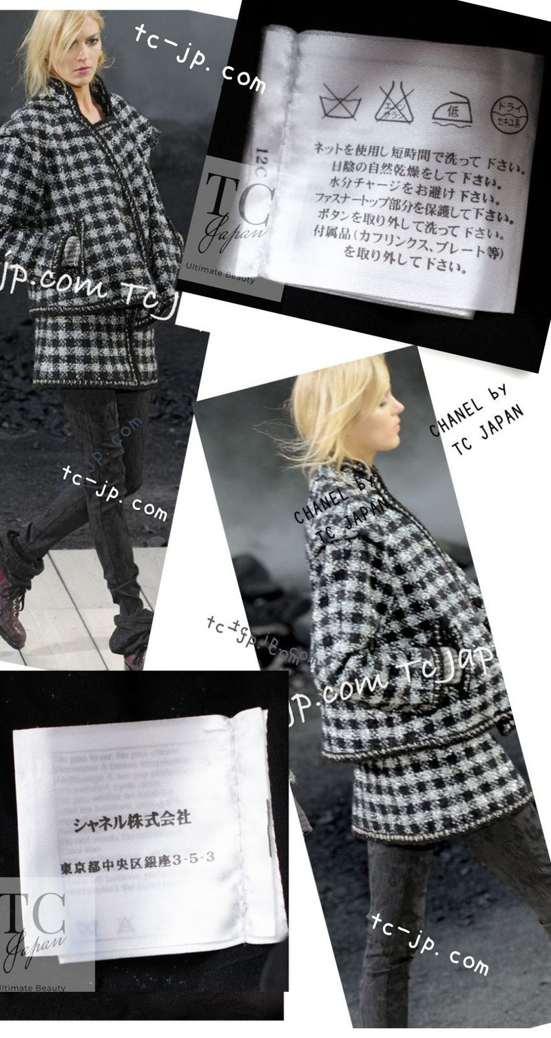 CHANEL 11A Black Silver Metallic Gripox Buttons Jacket 36 シャネル ブラック シルバー メタリック グリポワ宝石ボタン ジャケット 即発