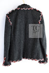 CHANEL 13PF Gray Black Trim Wool Tweed Jacket 36 38 シャネル グレー ブラック トリミング ウール ツイード ジャケット 即発