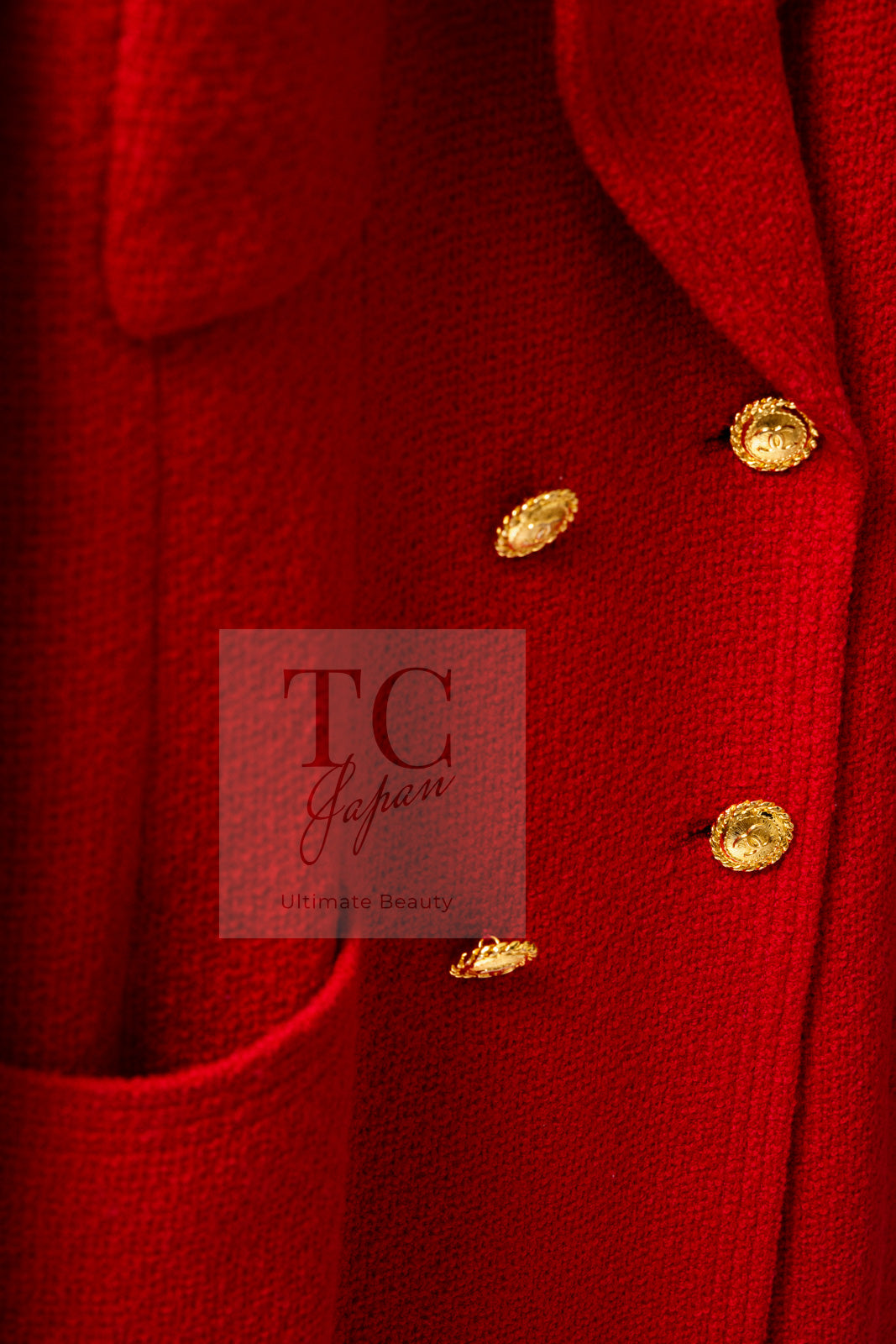 【極美品】Chanel レッドツイード テーラードジャケット シャネル スタイルアップ効果も抜群☆【シャネル】赤 ツイードジャケット