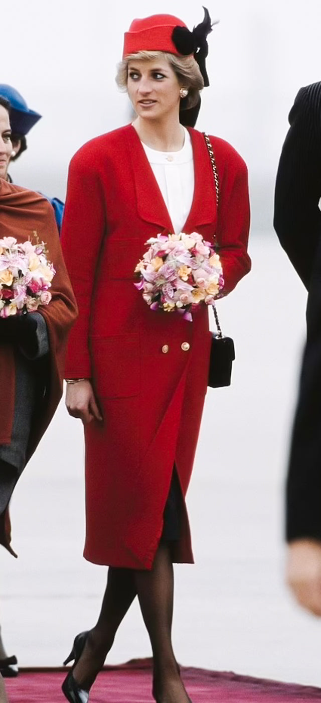CHANEL 88A Vintage Red Princess Diana Double Tweed Jacket Coat Limited 38 40 シャネル ダイアナ王妃 レッド コレクティブル 限定品 ダブル ツイード ジャケット コート 即発 - TC JAPAN