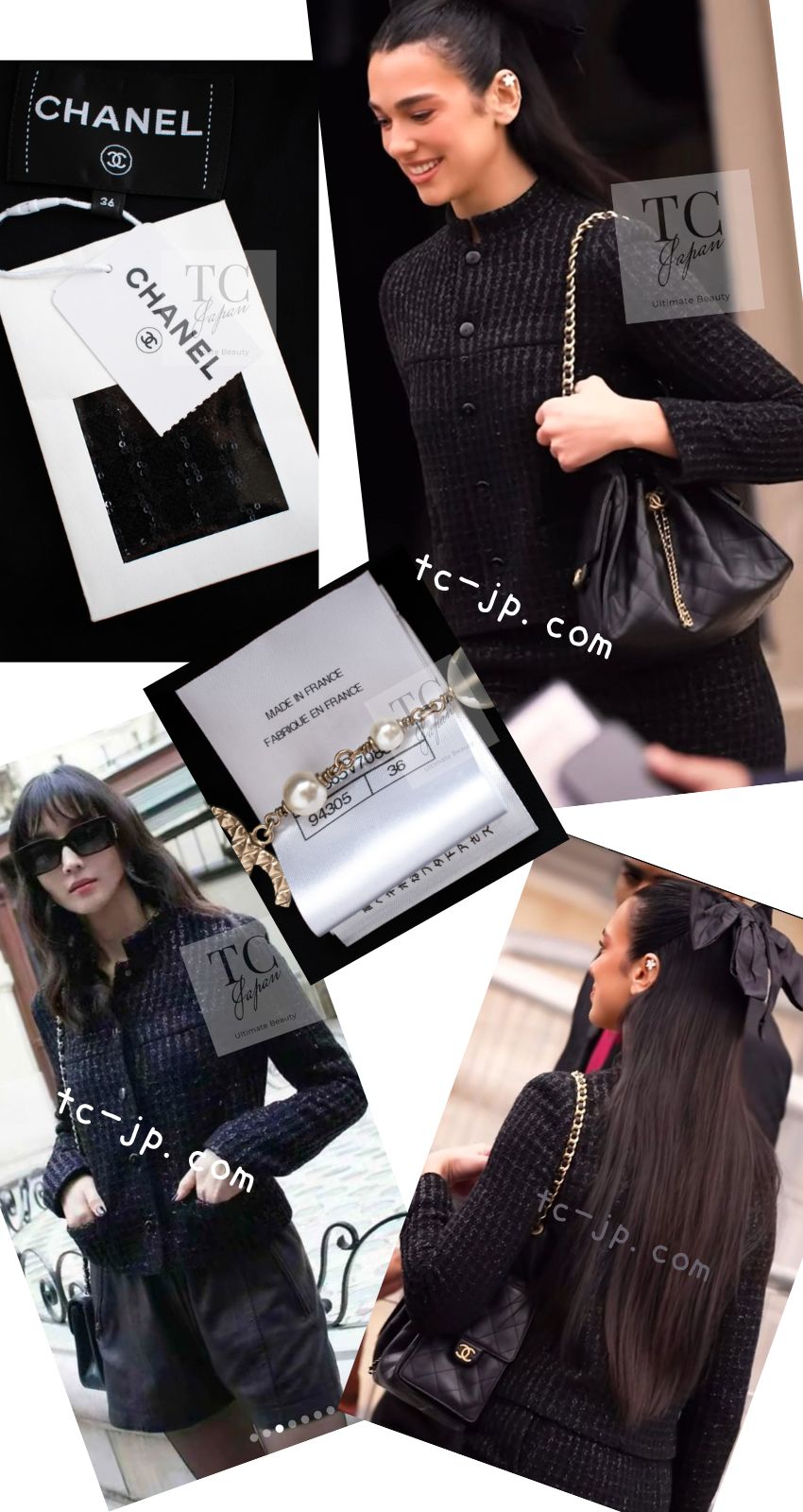 シャネル ジャケット CHANEL ブラック スパンコール スタンド