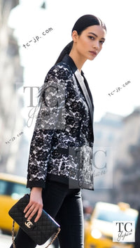 CHANEL 14C Black White Floral Lace Party Jacket 34 36 シャネル ブラック ホワイト フローラル レース パーティー ジャケット 即発 - TC JAPAN