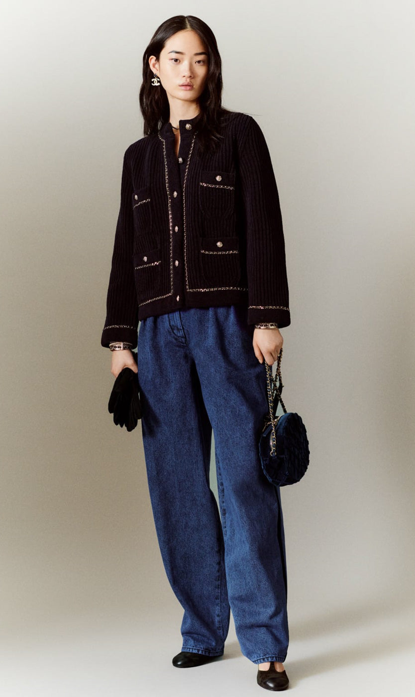 CHANELシャネルココボタンニットカーディガンジャケット CHANELシャネルココボタンニットカーディガンジャケット