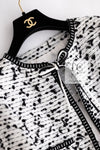 CHANEL 95C Vintage White Black Ribbon Tweed Jacket 34 シャネル ヴィンテージ ホワイト ブラック リボン ツイード ジャケット 即発