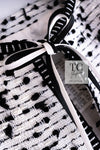 CHANEL 95C Vintage White Black Ribbon Tweed Jacket 34 シャネル ヴィンテージ ホワイト ブラック リボン ツイード ジャケット 即発