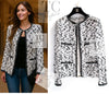 CHANEL 95C Vintage White Black Ribbon Tweed Jacket 34 シャネル ヴィンテージ ホワイト ブラック リボン ツイード ジャケット 即発