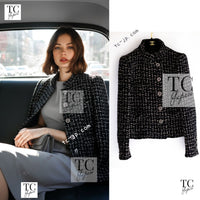 CHANEL 22A Black Beige Wool Cotton Tweed Jacket 36 シャネル ブラック ベージュ ウール コットン ツイード ジャケット 即発