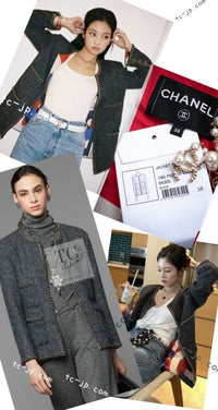 CHANEL 19B Black Llama Wool Chain Trim Jacket 38 40 シャネル ブラック ラマ ウール チェーン トリミング ジャケット 即発