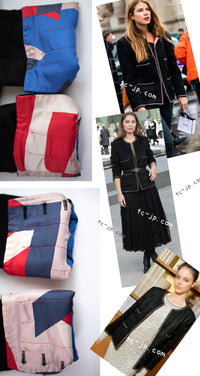 CHANEL 19B Black Llama Wool Chain Trim Jacket 38 40 シャネル ブラック ラマ ウール チェーン トリミング ジャケット 即発