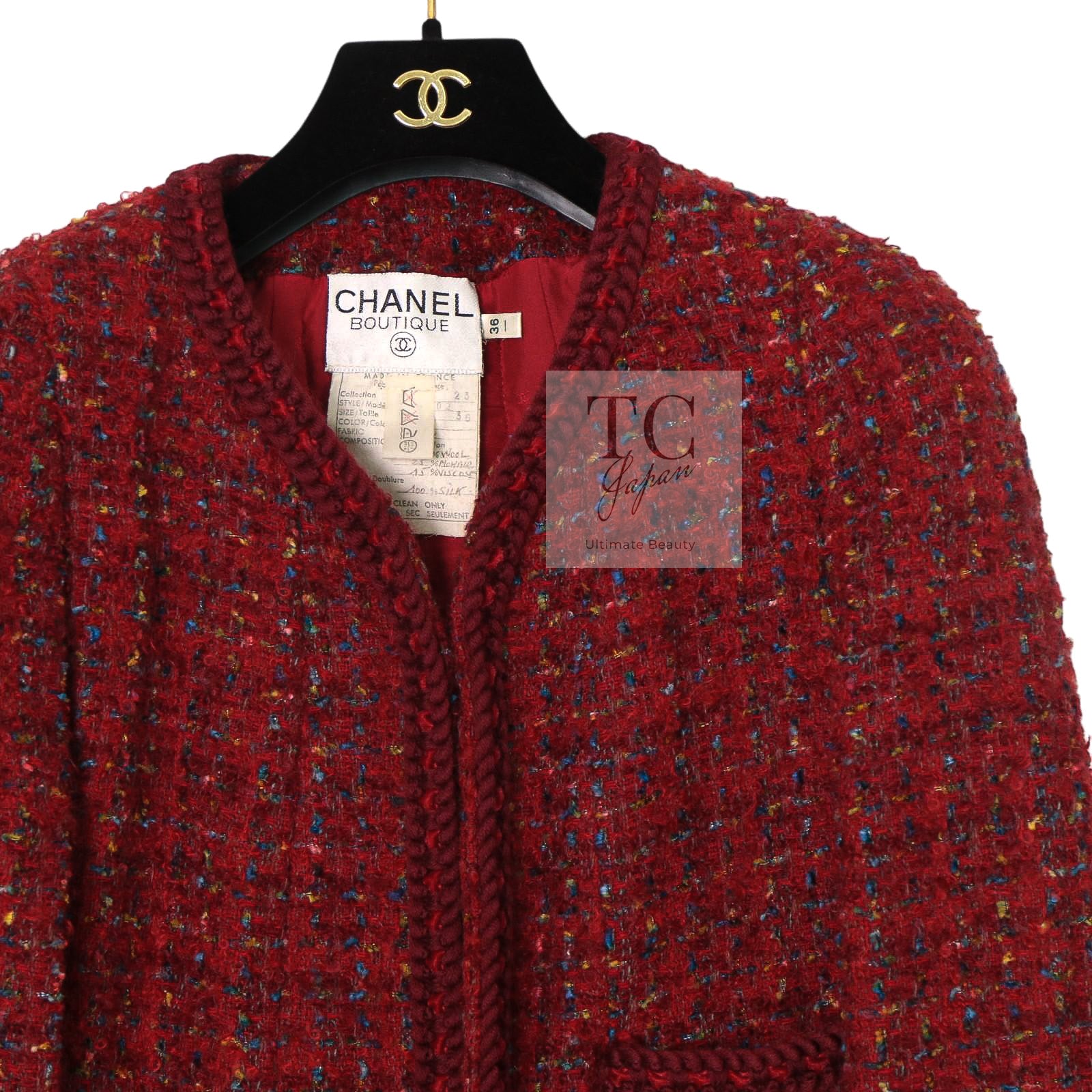 CHANEL - シャネル ヴィンテージ スーツ CHANEL レッド ウール