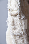 CHANEL 08S Ivory Creme Cotton Silk Chiffon Chain Trim Jacket 42 シャネル アイボリー クリーム コットン シルク シフォン チェーン トリム ジャケット 即発