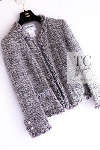 CHANEL 03A Lavender Pink Gray Multicolor Lesage Wool Tweed Jacket 42 シャネル ラベンダー ピンク グレー ルサージュ ツイード ジャケット 即発