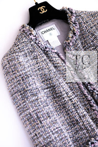CHANEL 03A Lavender Pink Gray Multicolor Lesage Wool Tweed Jacket 42 シャネル ラベンダー ピンク グレー ルサージュ ツイード ジャケット 即発