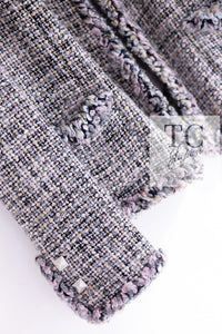 CHANEL 03A Lavender Pink Gray Multicolor Lesage Wool Tweed Jacket 42 シャネル ラベンダー ピンク グレー ルサージュ ツイード ジャケット 即発