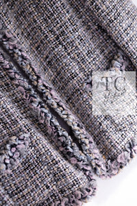 CHANEL 03A Lavender Pink Gray Multicolor Lesage Wool Tweed Jacket 42 シャネル ラベンダー ピンク グレー ルサージュ ツイード ジャケット 即発