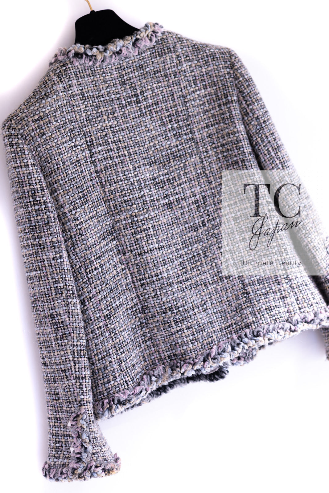 CHANEL 03A Lavender Pink Gray Multicolor Lesage Wool Tweed Jacket 42 シャネル ラベンダー ピンク グレー ルサージュ ツイード ジャケット 即発