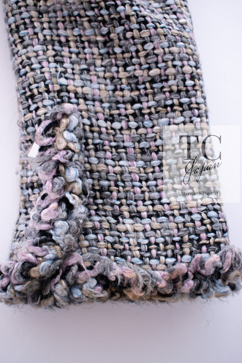 CHANEL 03A Lavender Pink Gray Multicolor Lesage Wool Tweed Jacket 42 シャネル ラベンダー ピンク グレー ルサージュ ツイード ジャケット 即発