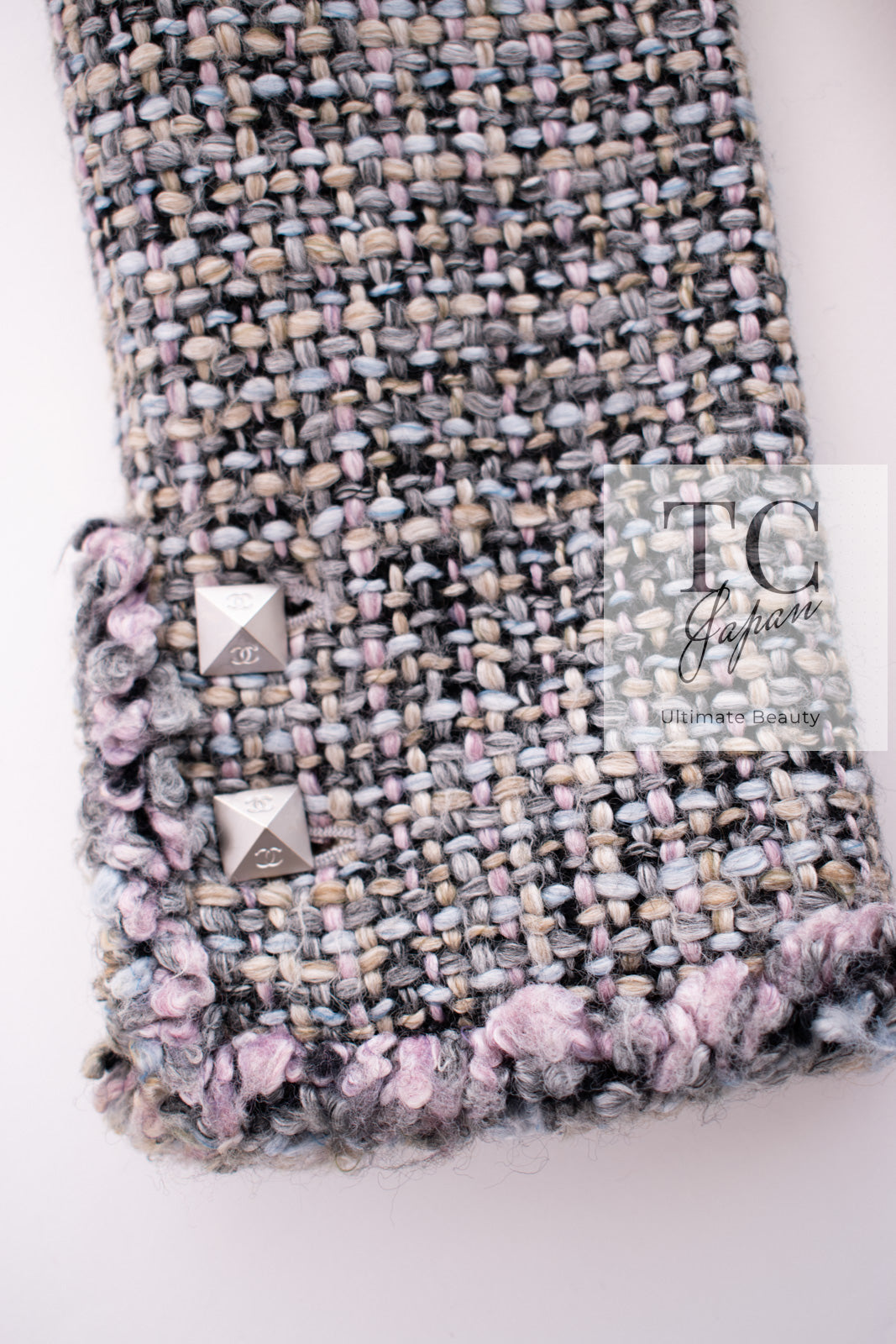 CHANEL 03A Lavender Pink Gray Multicolor Lesage Wool Tweed Jacket 42 シャネル ラベンダー ピンク グレー ルサージュ ツイード ジャケット 即発