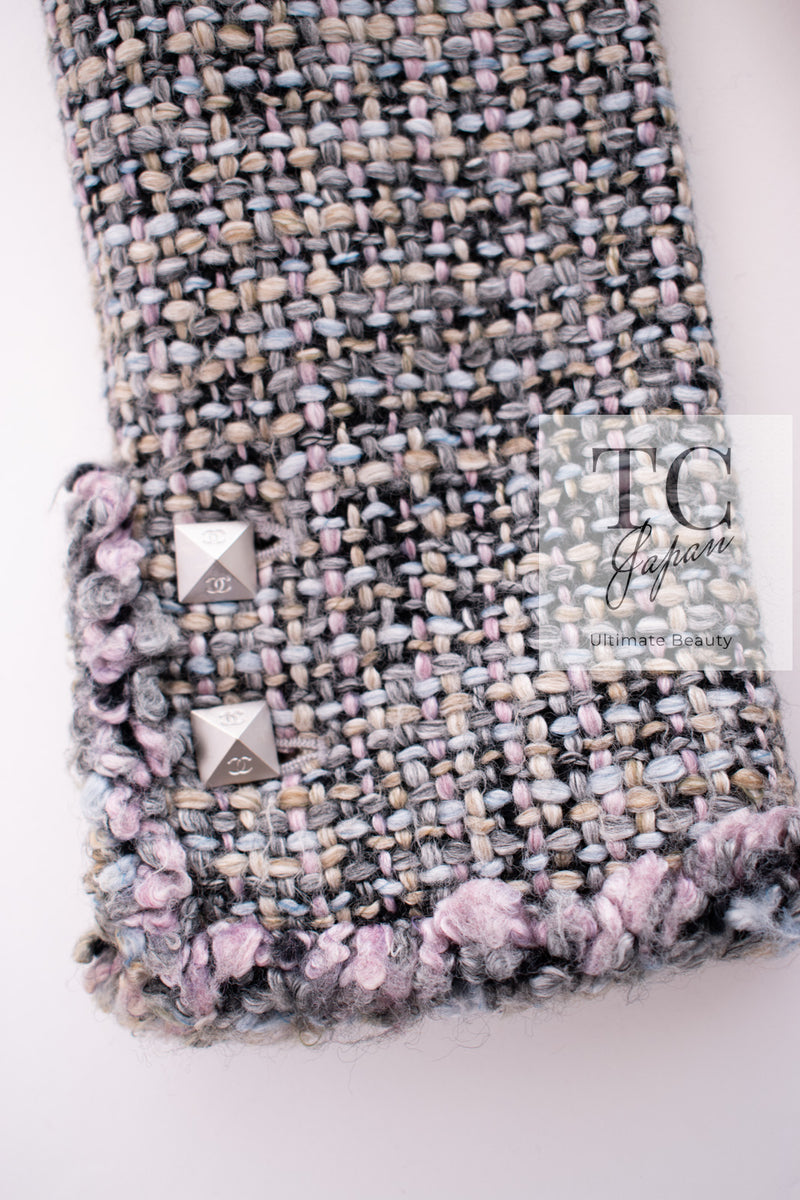 CHANEL 03A Lavender Pink Gray Multicolor Lesage Wool Tweed Jacket 42 シャネル ラベンダー ピンク グレー ルサージュ ツイード ジャケット 即発