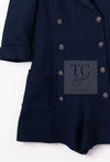 CHANEL 13S Navy Cotton Tweed Bottom Culottes Jumpsuit 34 シャネル ネイビー コットン ツイード ボトムキュロット ジャンプスーツ 即発