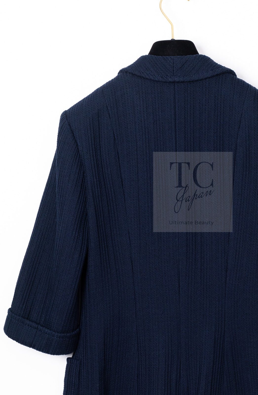 シャネル ジャンプスーツ CHANEL ネイビー コットン ツイード ボトム