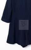 CHANEL 13S Navy Cotton Tweed Bottom Culottes Jumpsuit 34 シャネル ネイビー コットン ツイード ボトムキュロット ジャンプスーツ 即発
