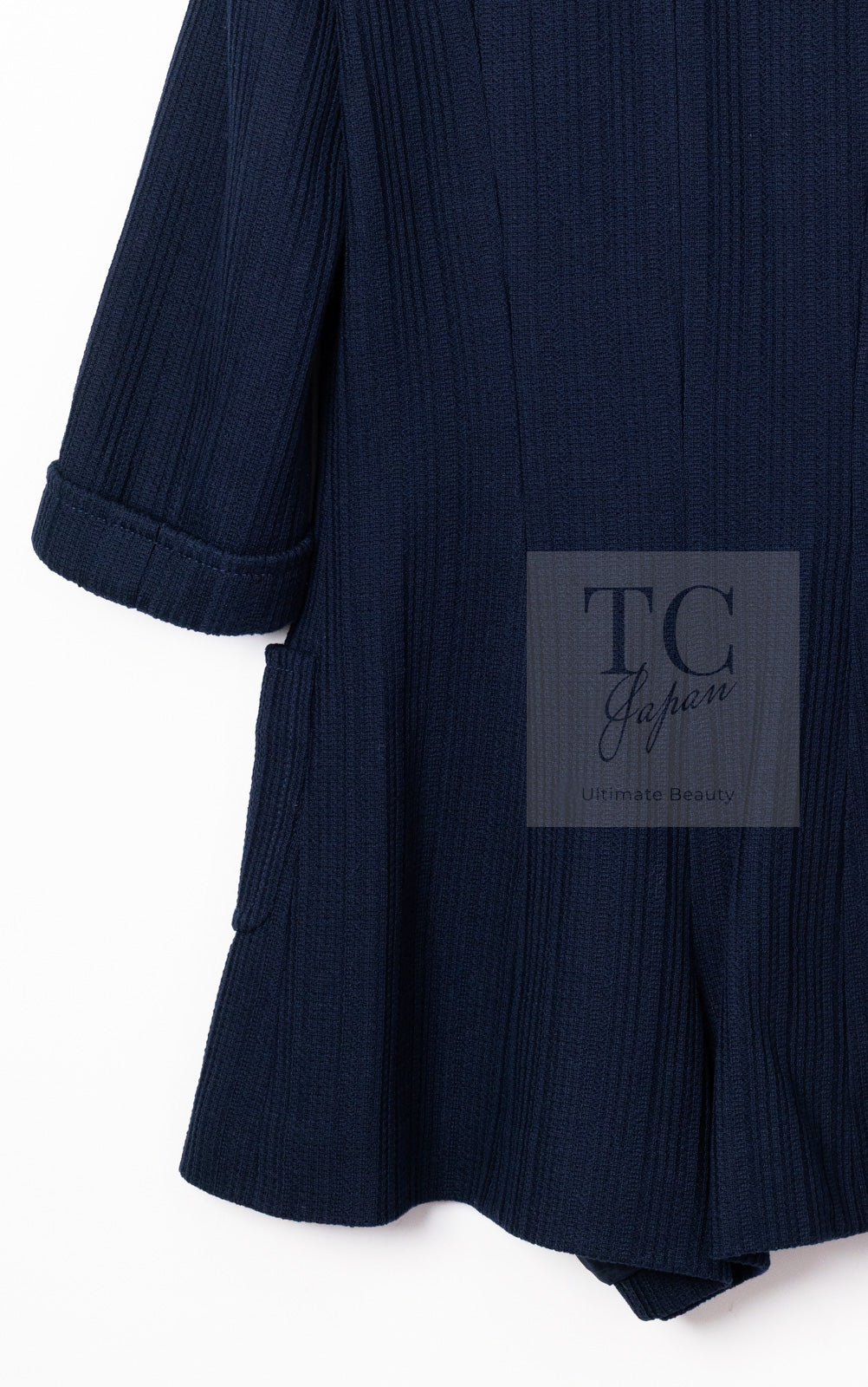 CHANEL 13S Navy Cotton Tweed Bottom Culottes Jumpsuit 34 シャネル ネイビー コットン ツイード ボトムキュロット ジャンプスーツ 即発