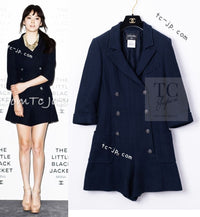 CHANEL 13S Navy Cotton Tweed Bottom Culottes Jumpsuit 34 シャネル ネイビー コットン ツイード ボトムキュロット ジャンプスーツ 即発