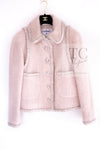 CHANEL 17A Pale Baby Pink Mohair Wool Coat Jacket 44 シャネル 軽くてふわふわ 淡い ベビーピンク モヘア ウール コート ジャケット 即発