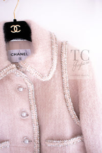 CHANEL 17A Pale Baby Pink Mohair Wool Coat Jacket 44 シャネル 軽くてふわふわ 淡い ベビーピンク モヘア ウール コート ジャケット 即発