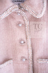 CHANEL 17A Pale Baby Pink Mohair Wool Coat Jacket 44 シャネル 軽くてふわふわ 淡い ベビーピンク モヘア ウール コート ジャケット 即発