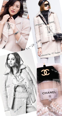 CHANEL 17A Pale Baby Pink Mohair Wool Coat Jacket 44 シャネル 軽くてふわふわ 淡い ベビーピンク モヘア ウール コート ジャケット 即発